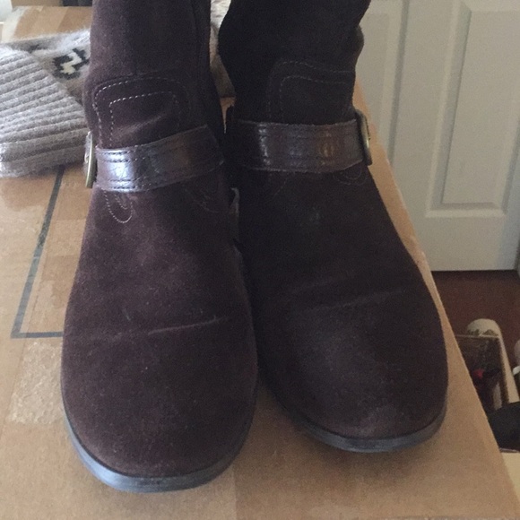 Franco Sarto Brown OTK Suede Boots - Picture 6 of 8